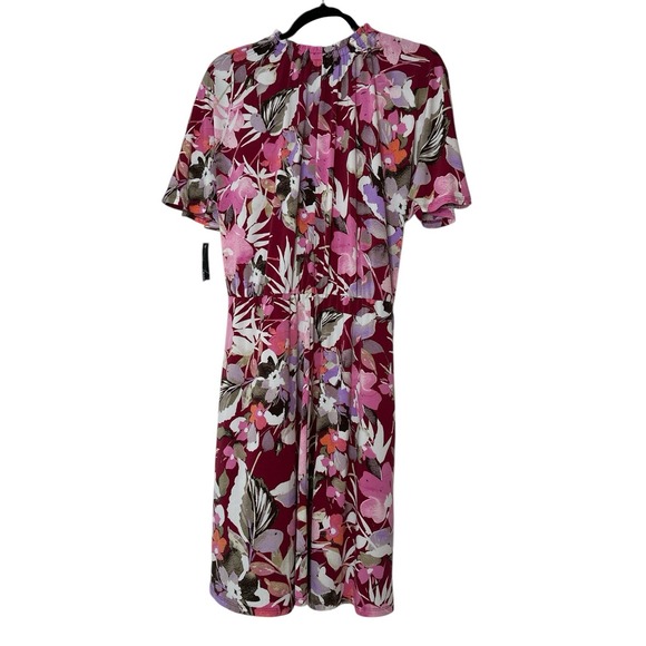 Maggy London Dress Women Size 6 Elastic Waist Pull‎ On Stretch Short Sleeve New - Picture 3 of 11